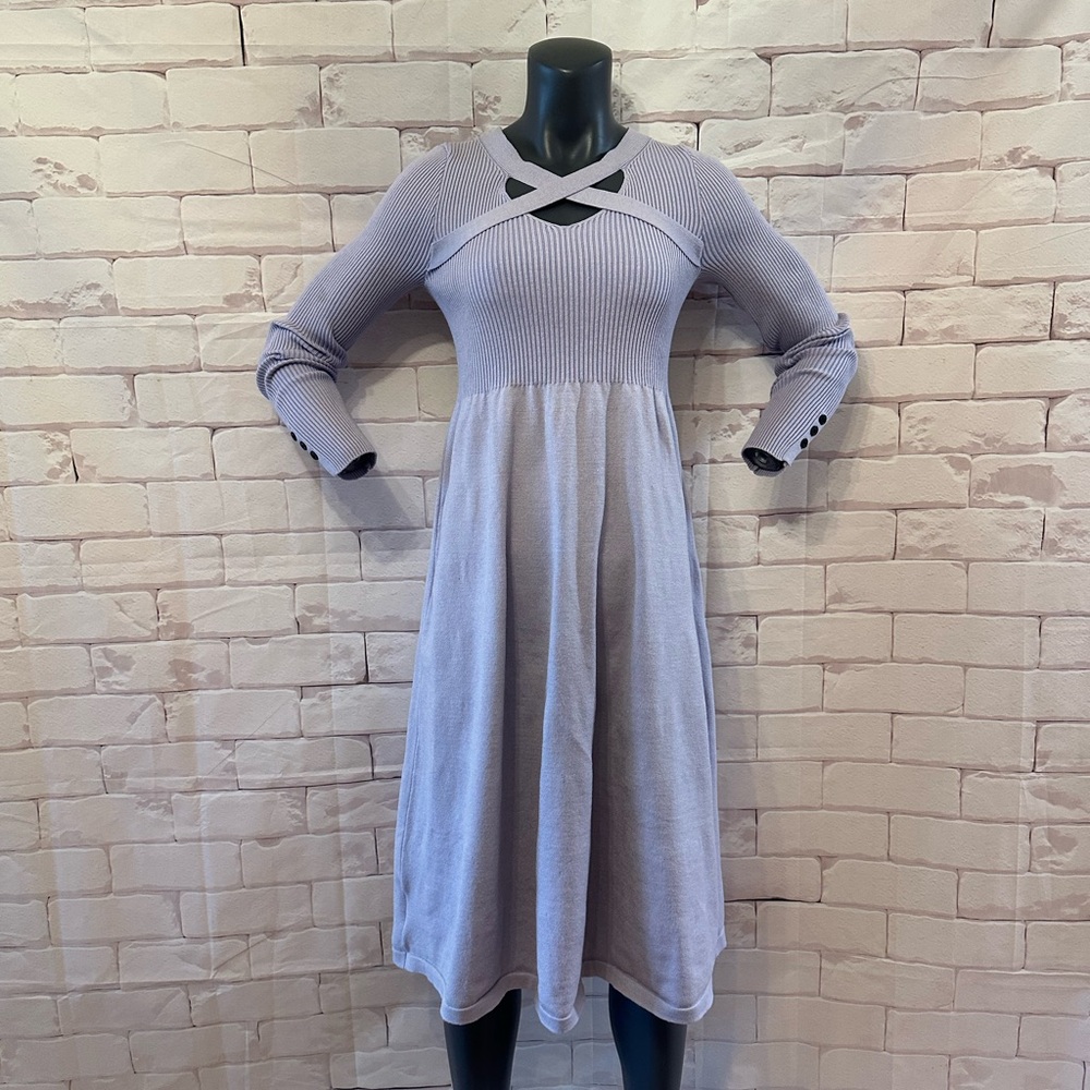 Elegant Lavender Knit Dress